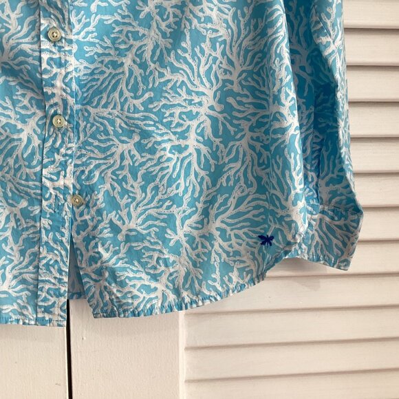 Talbots Blue Coral Button Down Semi Fitted Long Sleeve Casual Shirt Size S - Picture 4 of 8